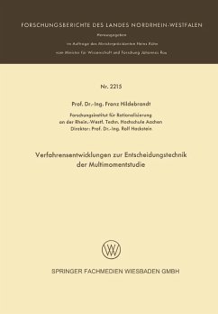 Cover Verfarensentwicklungen zur Entscheidungstechnik der Multimomentstudie (eBook, PDF)