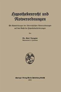Cover Hypothekenrecht und Notverordnungen (eBook, PDF)