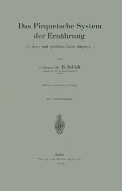 Das Pirquetsche System der Ernährung (eBook, PDF) - Schick, B.