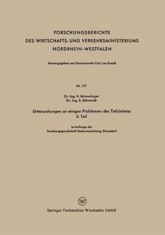 Cover Untersuchungen an einigen Problemen des Tiefziehens II. Teil (eBook, PDF)
