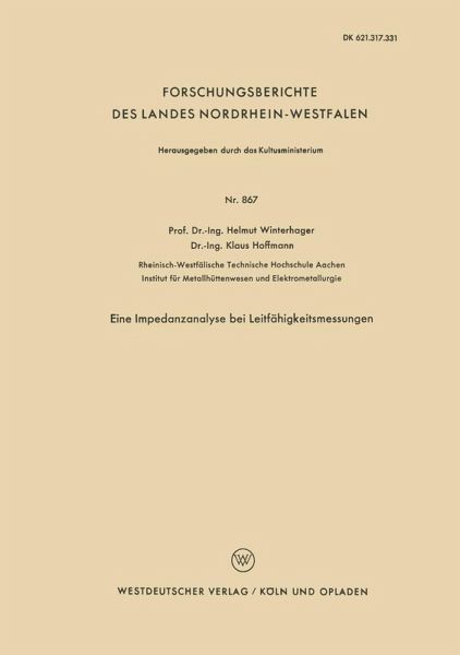 Eine Impedanzanalyse bei Leitfähigkeitsmessungen (eBook, PDF)