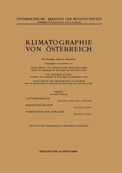 Klimatographie von Österreich (eBook, PDF) Klimatographie von Österreich (eBook, PDF)