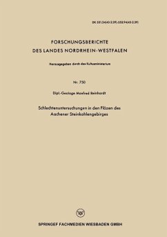 Schlechtenuntersuchungen in den Flözen des Aachener Steinkohlengebirges (eBook, PDF) - Reinhardt, Manfred
