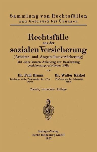 Rechtsfälle aus der sozialen Versicherung (eBook, PDF) Rechtsfälle aus der sozialen Versicherung (eBook, PDF)