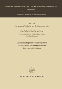 Qualitätsbezogene Betriebsvergleiche im öffentlichen Personennahverkehr Nordrhein-Westfalens (eBook, PDF) - Weimer, Karl-Hans