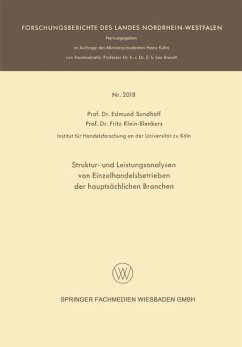 Struktur- und Leistungsanalysen von Einzelhandelsbetrieben der hauptsächlichen Branchen (eBook, PDF) - Sundhoff, Edmund