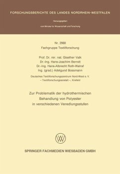 Cover Zur Problematik der hydrothermischen Behandlung von Polyester in verschiedenen Veredlungsstufen (eBook, PDF)