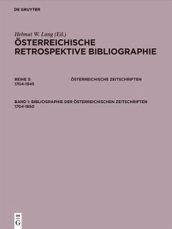 Cover Bibliographie der österreichischen Zeitschriften 1704-1850 (eBook, PDF)