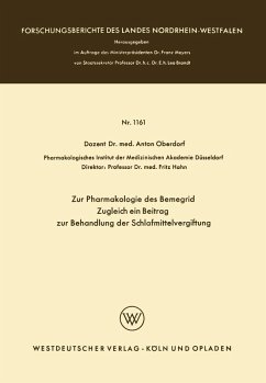 Zur Pharmakologie des Bemegrid Zugleich ein Beitrag zur Behandlung der Schlafmittelvergiftung (eBook, PDF) - Oberdorf, Anton