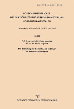 Cover Die Bedeutung der Elemente Zink und Fluor für das Pflanzenwachstum (eBook, PDF)