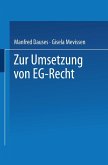 Zur Umsetzung von EG-Recht (eBook, PDF)