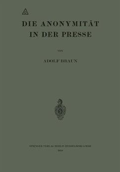 Cover Die Anonymität in der Presse (eBook, PDF)