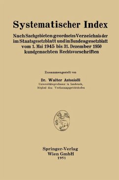 Systematischer Index (eBook, PDF) - Antoniolli, Walter