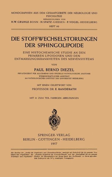 Die Stoffwechselstörungen der Sphingolipoide (eBook, PDF)