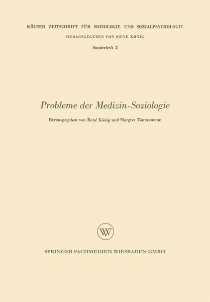 Probleme der Medizin-Soziologie (eBook, PDF)