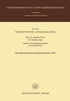 Das ökonometrische Programmsystem EPS (eBook, PDF) - Frohn, Joachim