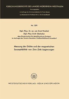 Messung der Dichte und der magnetischen Suszeptibilität von Zinn-Zink-Legierungen (eBook, PDF) - Wachtel, Ernst