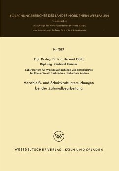 Cover Verschleiß- und Schnittkraftuntersuchungen bei der Zahnradbearbeitung (eBook, PDF)