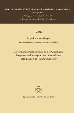 Verformungserscheinungen an der Oberfläche biegewechselbeanspruchter austenitischer Stahlproben bei Raumtemperatur (eBook, PDF) - Hempel, Max