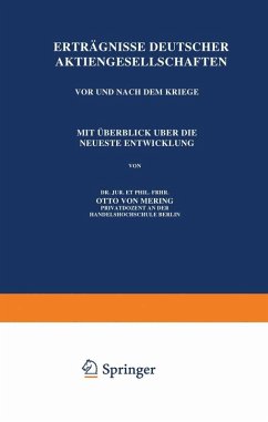 Erträgnisse Deutscher Aktiengesellschaften Vor und Nach dem Kriege (eBook, PDF) - Mering, Otto Von