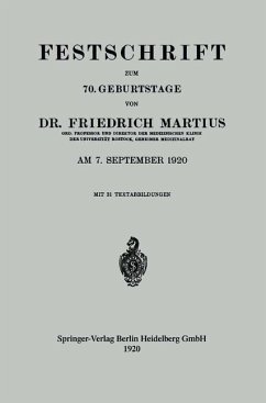 Festschrift zum 70. Geburtstage (eBook, PDF) - Martius, Friedrich