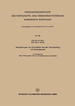Auswirkungen von Garnfehlern bei der Verarbeitung von Leinengarnen (eBook, PDF) - Rohs, Waldemar
