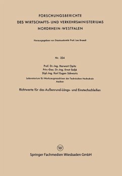 Richtwerte für das Außenrund-Längs- und Einstechschleifen (eBook, PDF) - Opitz, Herwart