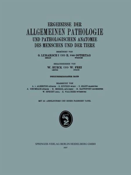 Ergebnisse der Allgemeinen Pathologie und Pathologischen Anatomie des Menschen und der Tiere (eBook, PDF)