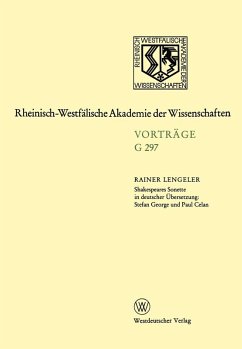 Cover Shakespeares Sonette in deutscher Übersetzung: Stefan George und Paul Celan (eBook, PDF)
