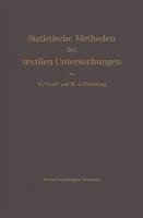 Cover Statistische Methoden bei textilen Untersuchungen (eBook, PDF)