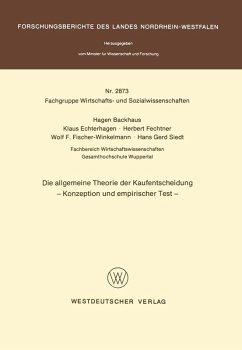 Cover Die allgemeine Theorie der Kaufentscheidung (eBook, PDF)