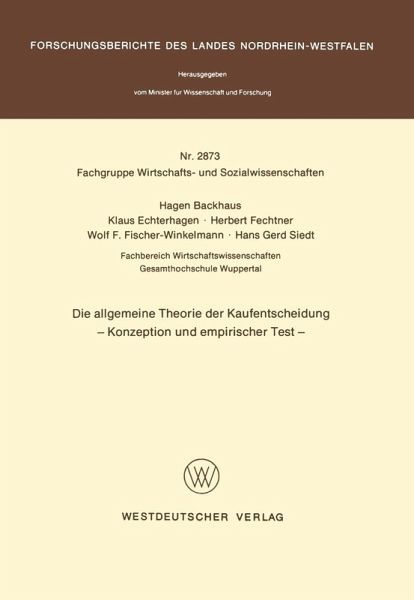Die allgemeine Theorie der Kaufentscheidung (eBook, PDF)