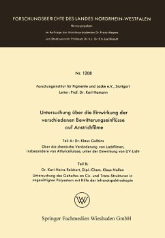 Cover Untersuchung über die Einwirkung der verschiedenen Bewitterungseinflüsse auf Anstrichfilme (eBook, PDF)