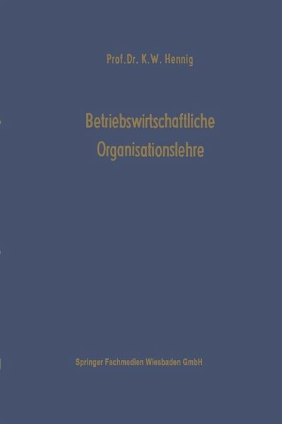 Betriebswirtschaftliche Organisationslehre (eBook, PDF)