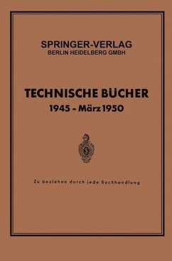 Technische Bücher 1945 - März 1950 (eBook, PDF) - Springer Verlag