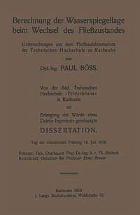 Berechnung der Wasserspiegellage beim Wechsel des Fließzustandes (eBook, PDF)