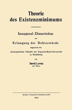 Theorie des Existenzminimums (eBook, PDF) - Lewin, David