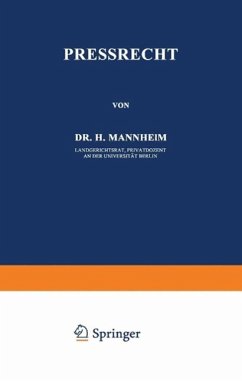 Pressrecht (eBook, PDF) - Mannheim, H.