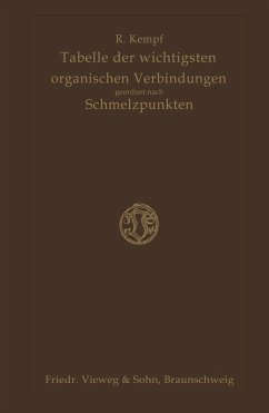 Tabelle der Wichtigsten Organischen Verbindungen Geordnet Nach Schmelzpunkten (eBook, PDF) - Kempf, Richard