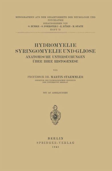 Hydromyelie Syringomyelie und Gliose (eBook, PDF)