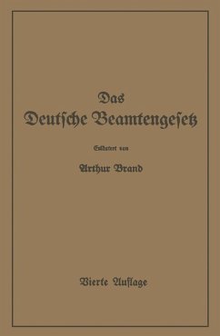 Das Deutsche Beamtengesetz (DBG) (eBook, PDF) - Brand, Arthur