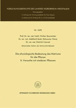 Die physiologische Bedeutung des Natriums für die Pflanze (eBook, PDF) - Baumeister, Walter; Schmidt, Lothar