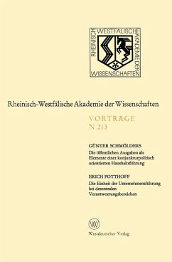 Cover Die öffentlichen Ausgaben als Elemente einer konjunkturpolitisch orientierten Haushaltsführung. Die Einheit der Unternehmensführung bei dezentralen Verantwortungsbereichen (eBook, PDF)