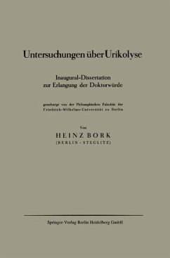 Untersuchungen über Urikolyse (eBook, PDF) - Bork, Heinz