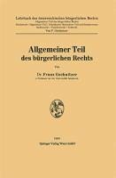 Allgemeiner Teil des bürgerlichen Rechts (eBook, PDF) - Gschnitzer, Franz