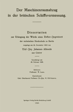 Der Maschinenraumabzug in der britischen Schiffsvermessung (eBook, PDF) - Albrecht, Johannes