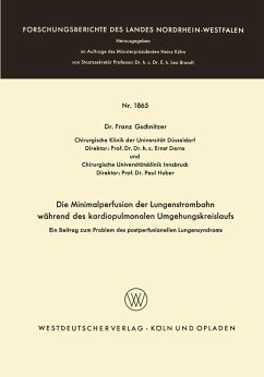 Cover Die Minimalperfusion der Lungenstrombahn während des kardiopulmonalen Umgehungskreislaufs (eBook, PDF)
