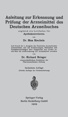 Cover Anleitung zur Erkennung und Prüfung der Arzneimittel des Deutschen Arzneibuches (eBook, PDF)