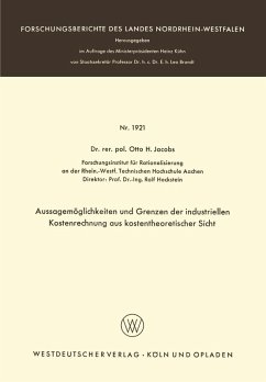 Cover Aussagemöglichkeiten und Grenzen der industriellen Kostenrechnung aus kostentheoretischer Sicht (eBook, PDF)