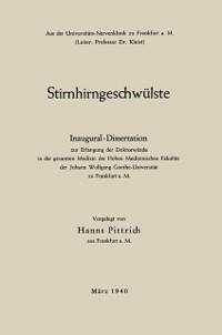 Stirnhirngeschwülste (eBook, PDF) - Pittrich, Hanns